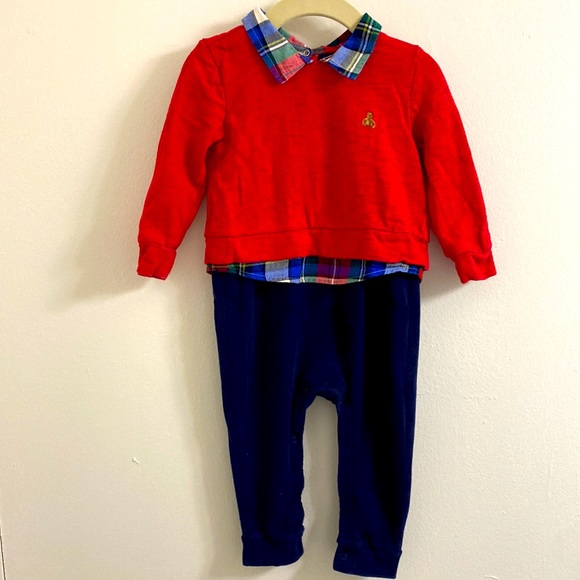 Baby Gap 3 in 1 plaid sweater, shirt & pant. Perfect for Christmas. 12-18 mo 🎄 - Picture 2 of 5